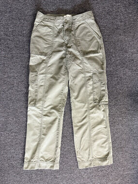 Abercrombie & Fitch Olive Women’s Cargo Utilty Pants High Waisted Wide Leg 8/29